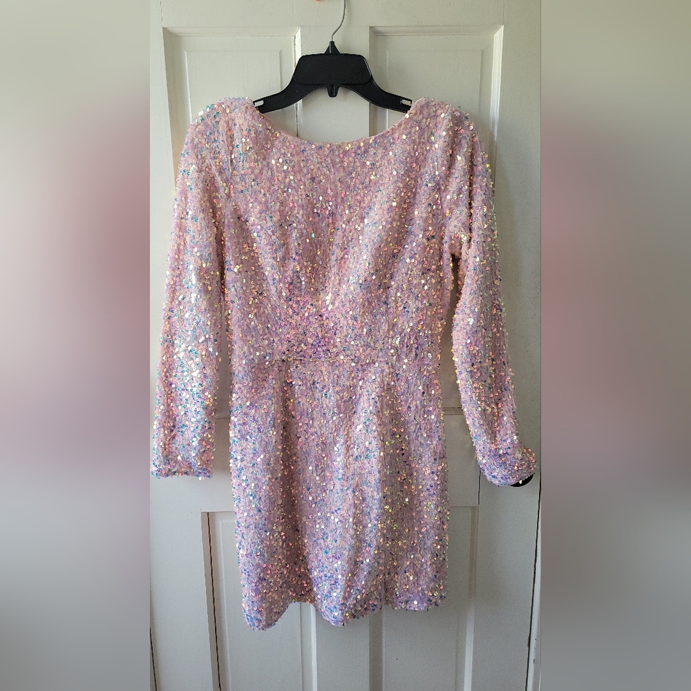 Sparkling Sequin Long Sleeve Dress